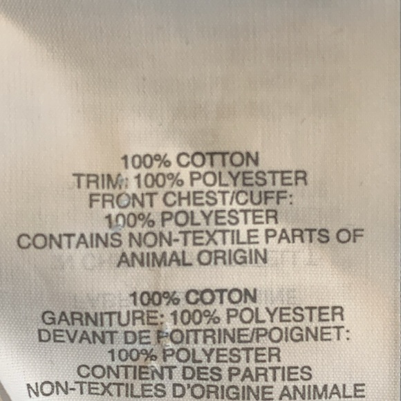 J. Crew Cotton Small Navy Tuxedo Shirt Round Neck Long Sleeves Cuffs. Poly. Trim - Picture 9 of 9